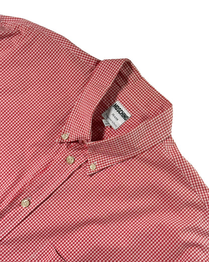 Moschino Jeans gingham shirt collar detail