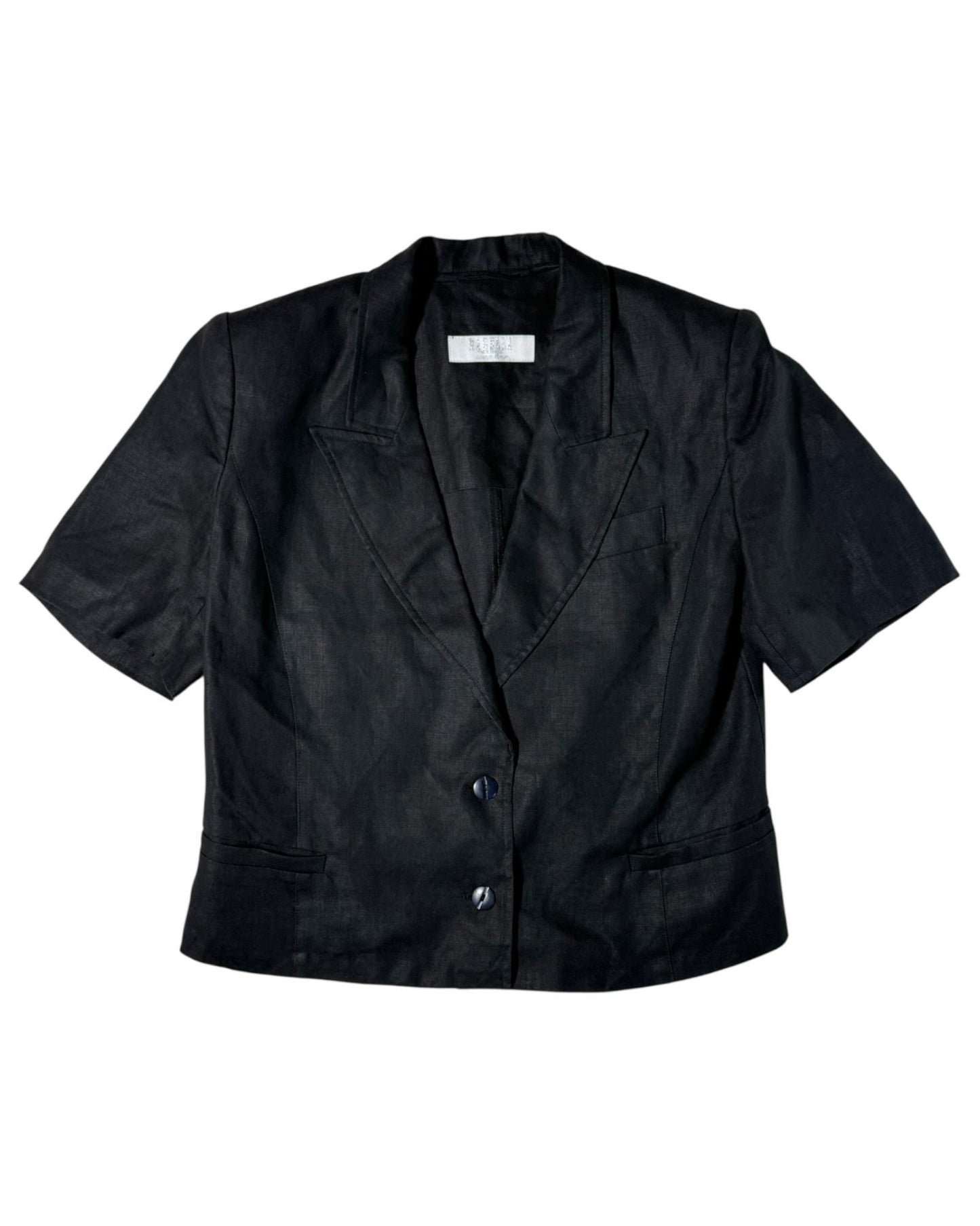 Black short-sleeve marella jacket on a white background