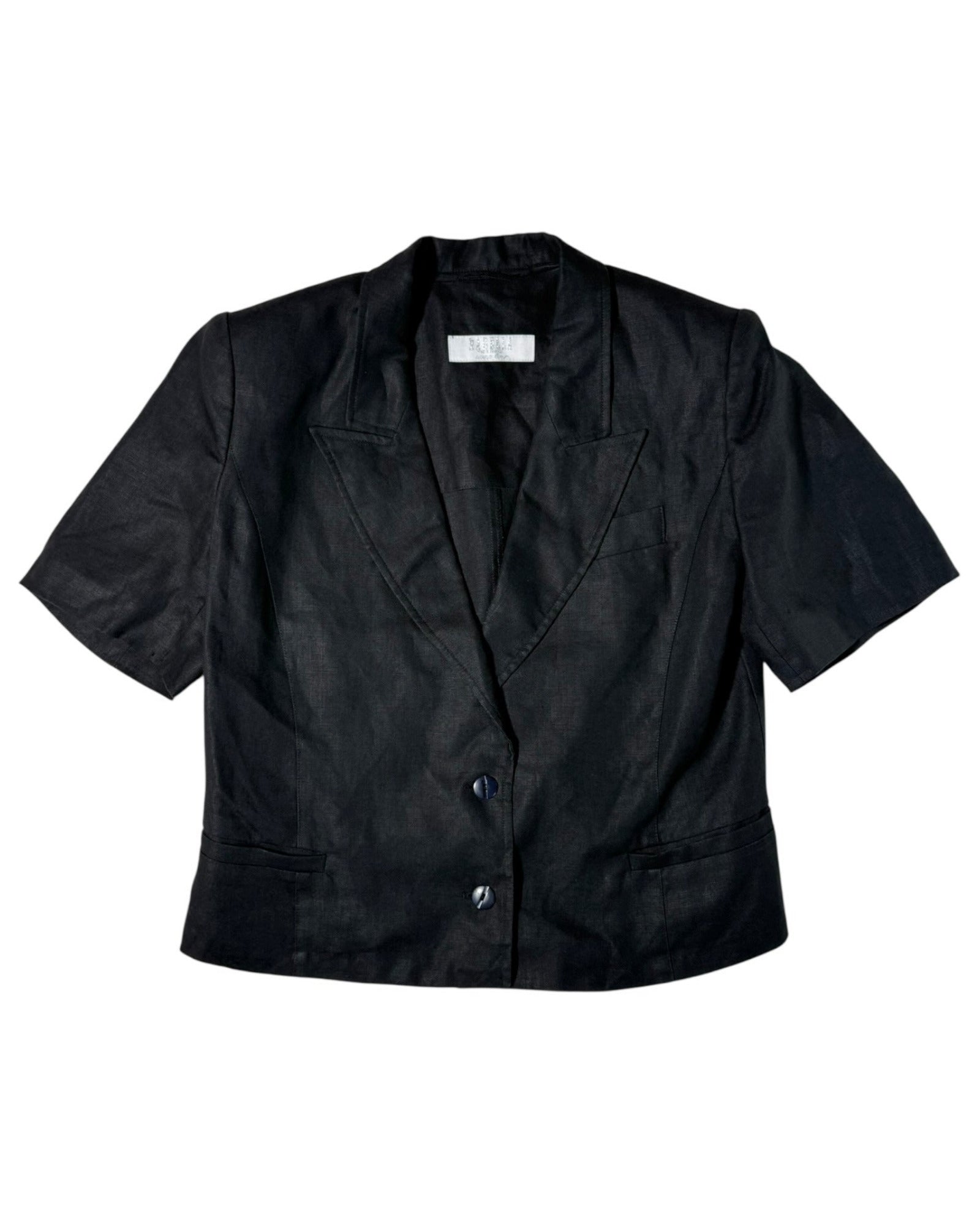 Black short-sleeve marella jacket on a white background