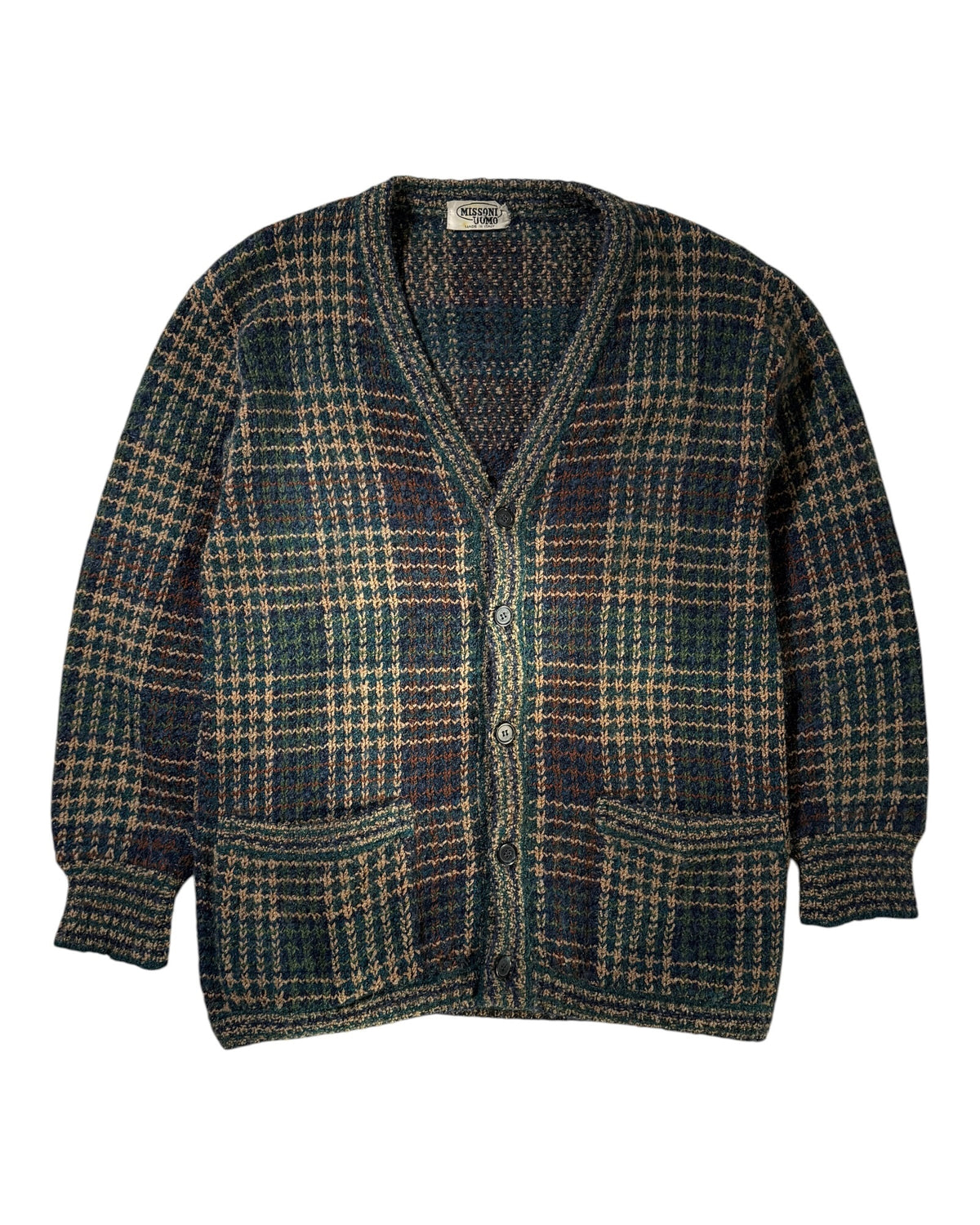 Plaid Knit Cardigan (M)