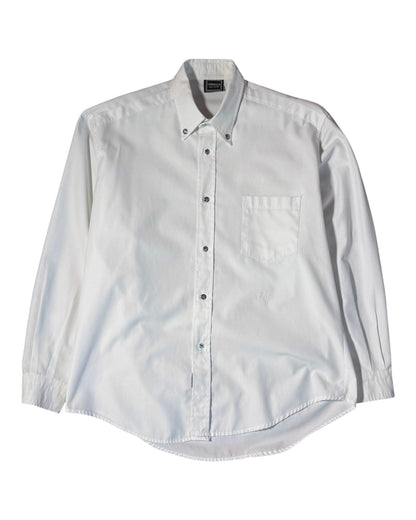 White button-up versace shirt on a white background