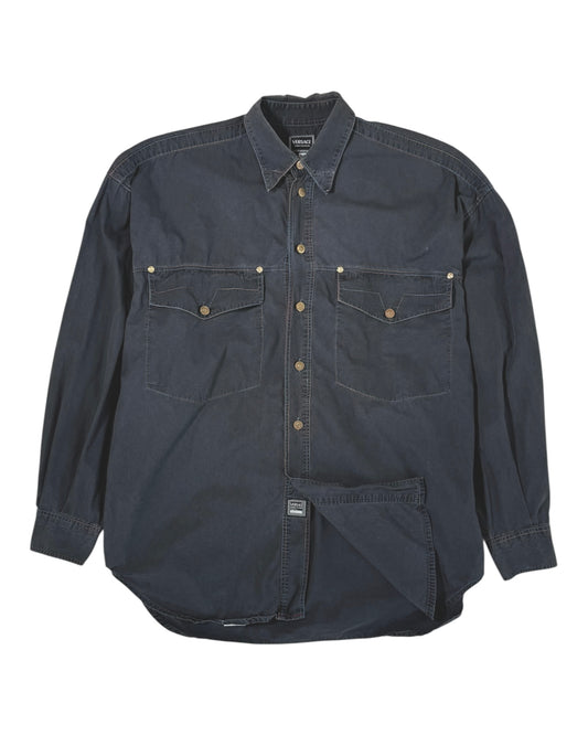 Dark Denim Button Shirt (M)