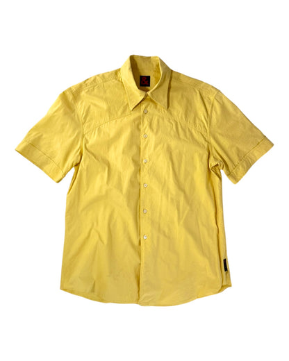 Yellow short-sleeve shirt on a white background
