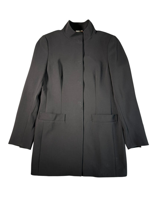 Max Mara black coat on white background