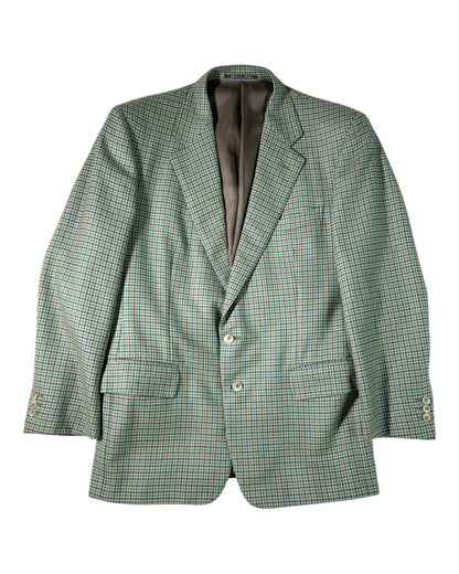 Green checkered blazer on a white background