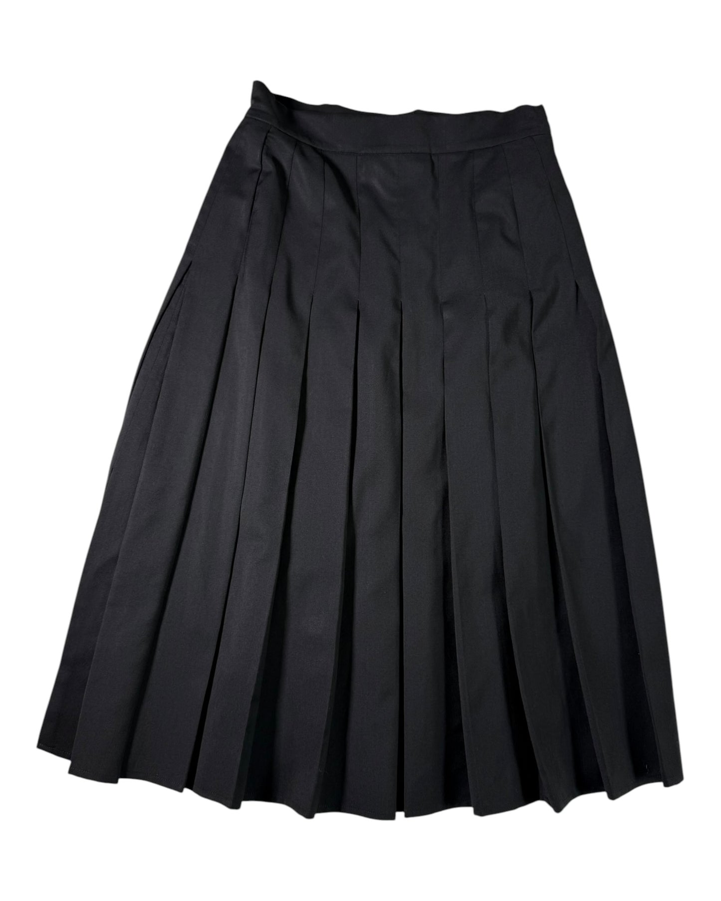 Black pleated fendi skirt on a white background