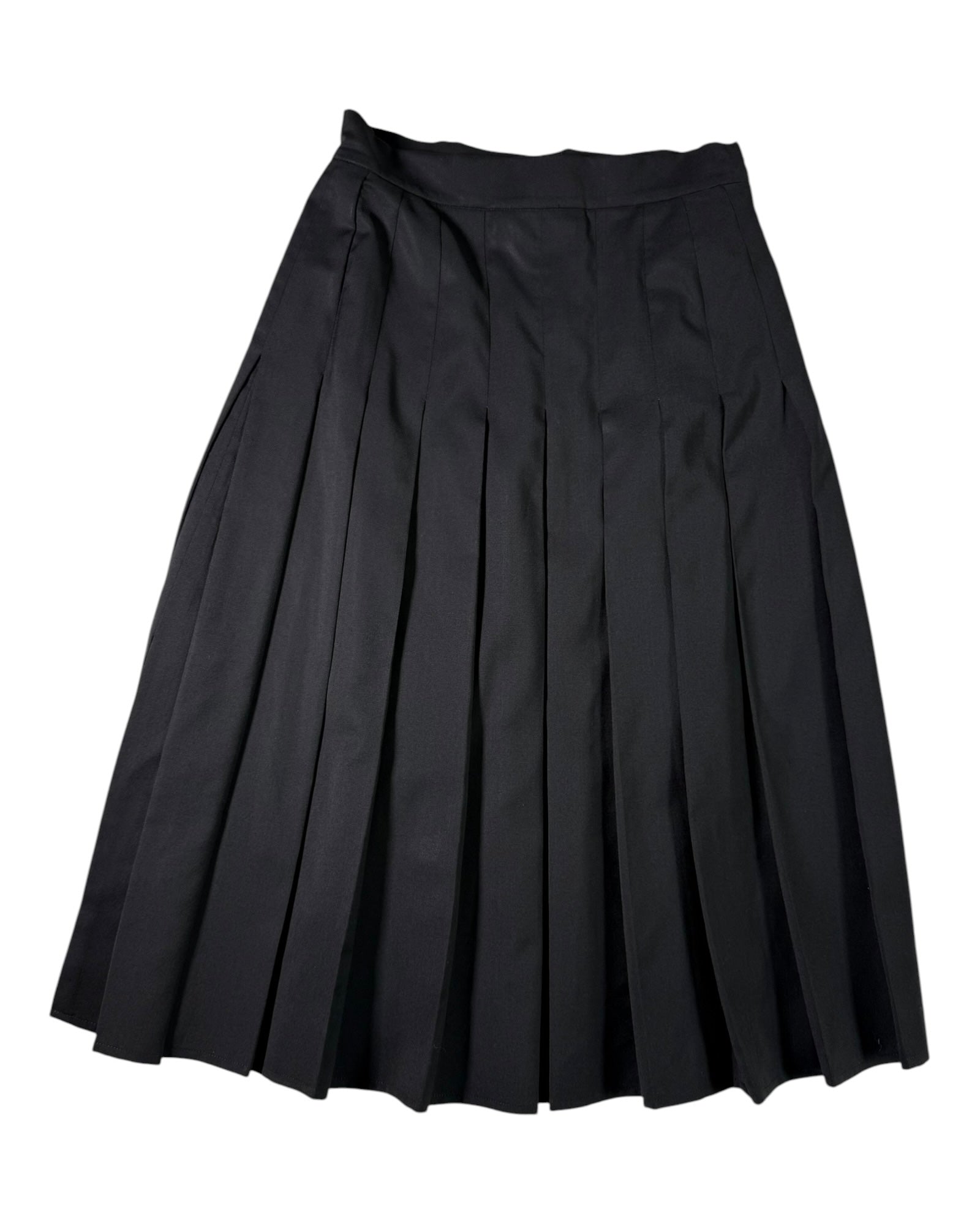 Black pleated fendi skirt on a white background