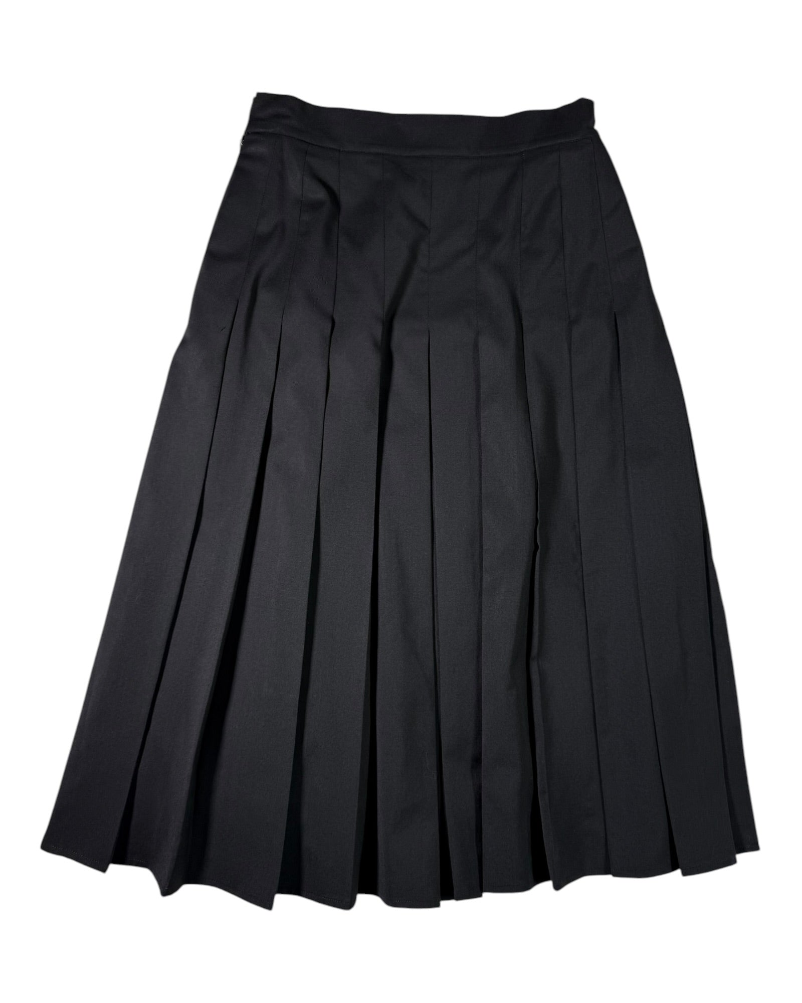 black pleated fendi midi skirt