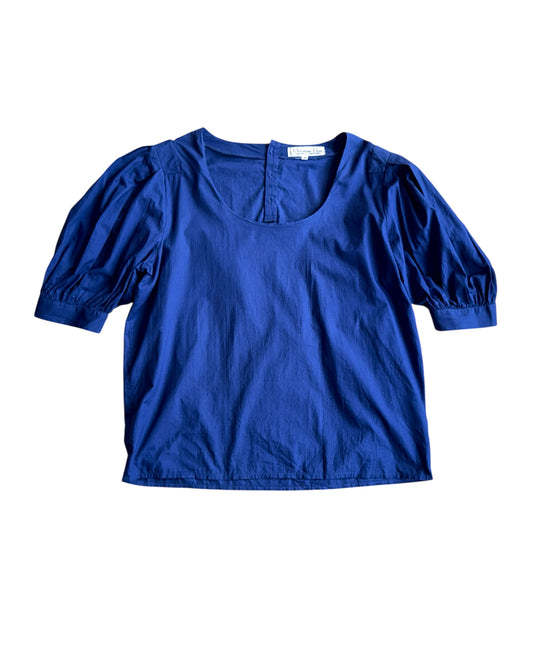 Christian Dior Blue blouse with puff sleeves on a white background