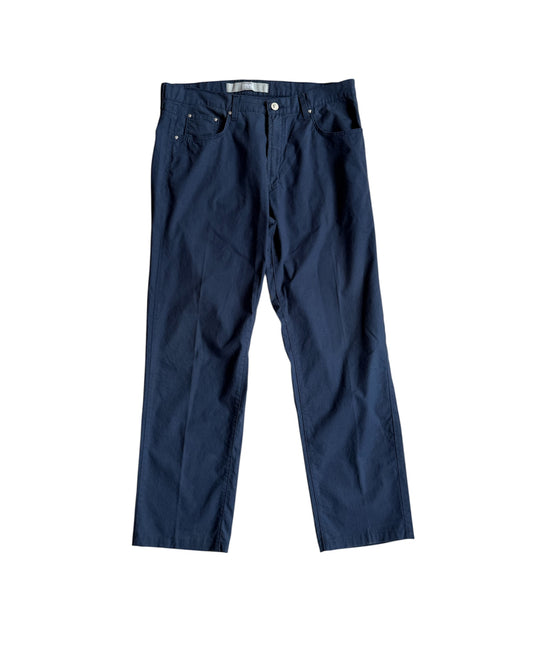 Navy Versace Jeans Couture straight leg chinos with regular waist and tailored fit, size L