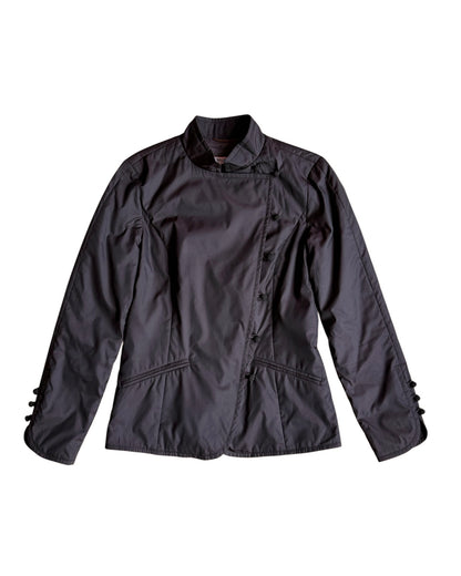 Front view of MaxMara vintage mandarin collar fitted jacket