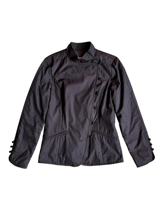 Front view of MaxMara vintage mandarin collar fitted jacket