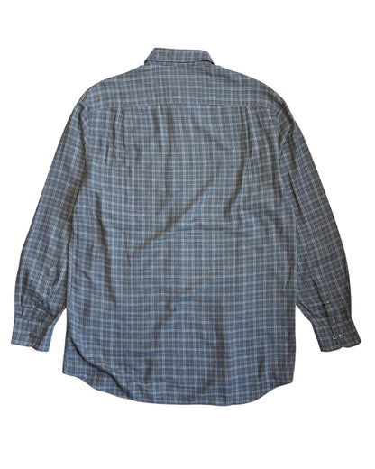 Grey plaid shirt on a white background