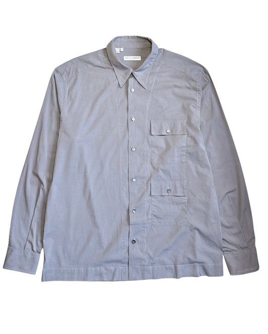 Dolce & Gabbana vintage grey cotton shirt – front view size 43