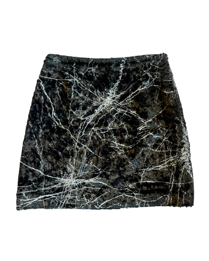 Black marble patterned skirt on a white background