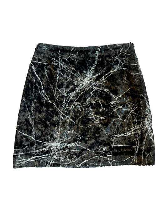 Black marble patterned skirt on a white background