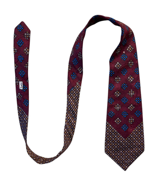 Geometric Print Silk Necktie
