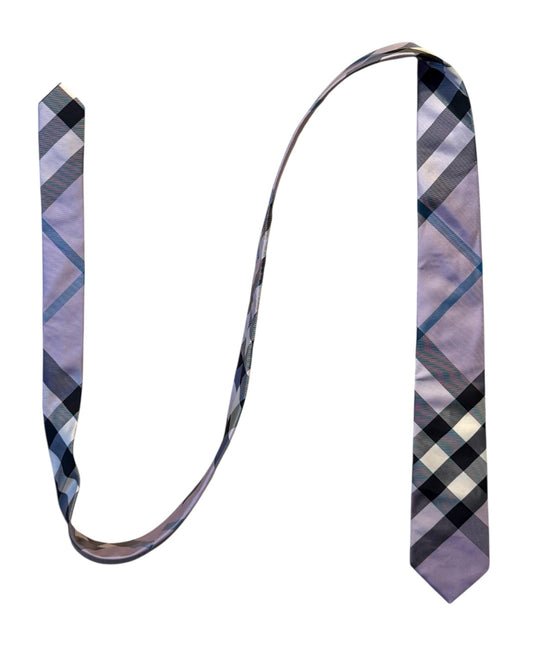 Lavender Check Silk Necktie