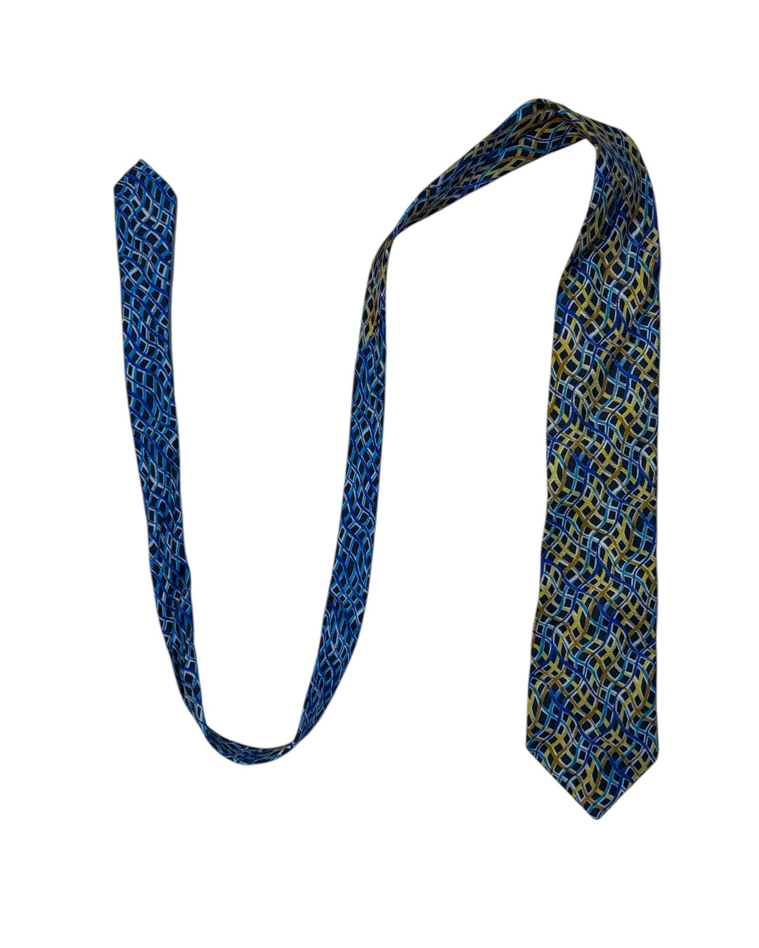 Geometric Print Silk Necktie