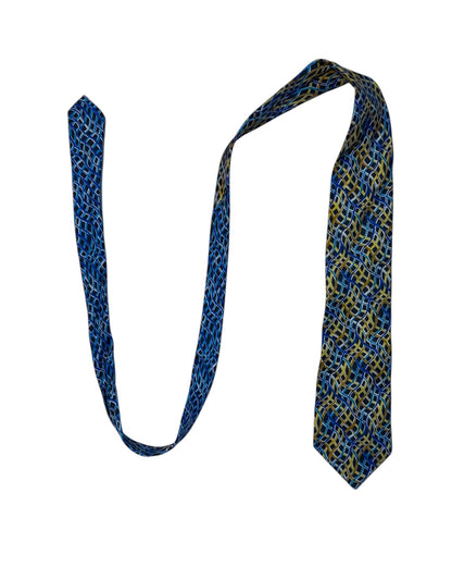 Geometric Print Silk Necktie