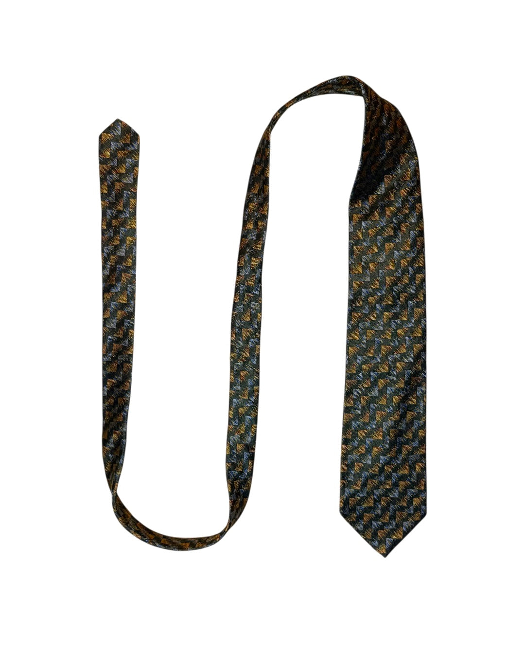 Zig Zag Pattern Silk Necktie