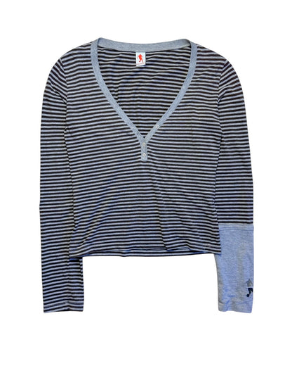 Striped Cotton Long-Sleeve Top (M)
